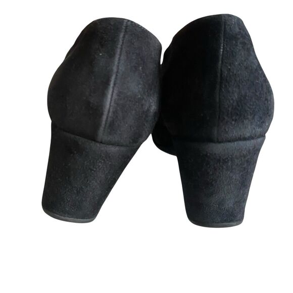 Thierry Rabotin Mary Jane Wedge Shoes 9.5  EU 39.5 Black Suede Dressy Retro - Picture 4 of 7